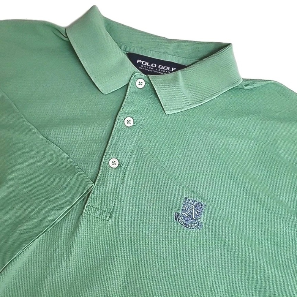 Polo Ralph Lauren‎ Shirt Mens Large Green 100% Pima Cotton Country Club Logo